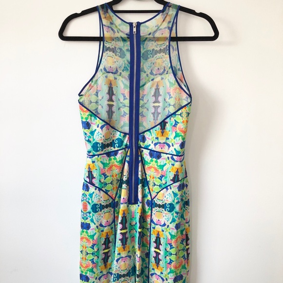 Milly Kaleidoscope Print Mesh Racer Dress - Picture 4 of 5